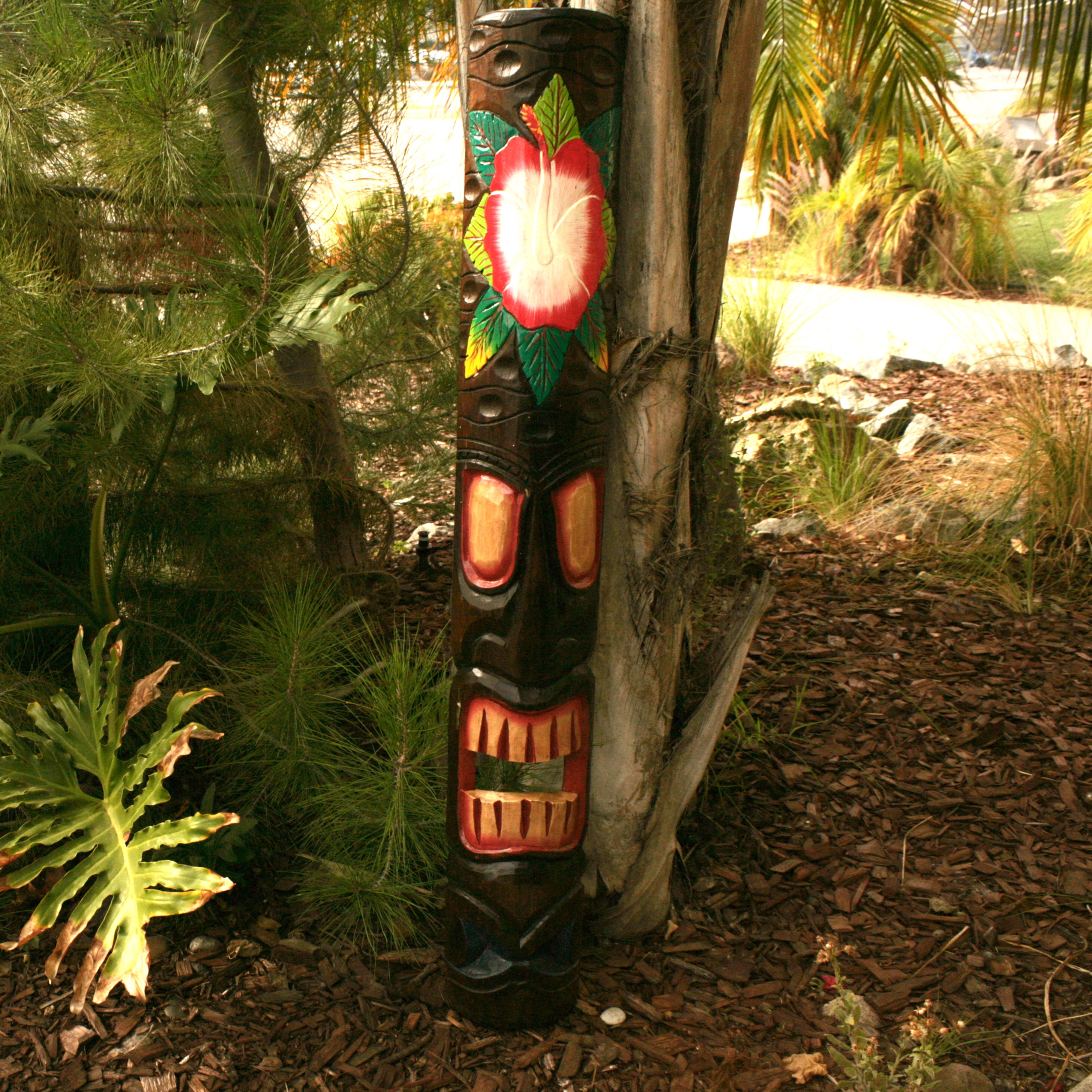 tikiさん専用 Backyard X-Scapes 40in Tiki Mask Hibiscus Polynesian Garden Yard