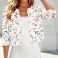 thumbnail image 5 of Ynynloco Women's Floral 3/4 Sleeve Kintted Shrugs Sweaters Lightweight Open Front Cropped Cardigan for Dress, 5 of 6