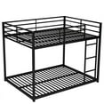 thumbnail image 6 of Full over Full Metal Bunk Bed, Low Bunk Bed with Ladder, Black(Old SKU:MF197034AAB), 6 of 10
