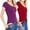 2PK: PURPLE/RUBY BURGUNDY, variant on Women's Solid Short Sleeve Scoop Neck Cotton Bodysuit Leotard with Snap Crotch Bottom (TRUE NAVY , M)