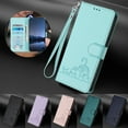thumbnail image 5 of Phone Case for iPhone 11 Pro Max Wallet Case Cat Pattern PU Leather Case with [RFID Blocking] Card Slots Kickstand Shockproof Magnetic Flip Cover, Mint, 5 of 7