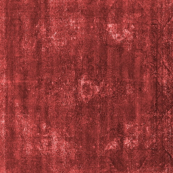 Ahgly Company Indoor Square Oriental Red Industrial Area Rugs, 3' Square