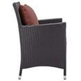 thumbnail image 2 of Modway Convene Aluminum and Rattan Patio Dining Armchair in Espresso/Curant, 2 of 3