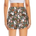 thumbnail image 4 of Vsdgher Rabbits on Floral Print Women's Running Double Layer Shorts High Waisted with Pockets Elastic Yoga Workout Athletic Gym Sports, 4 of 8