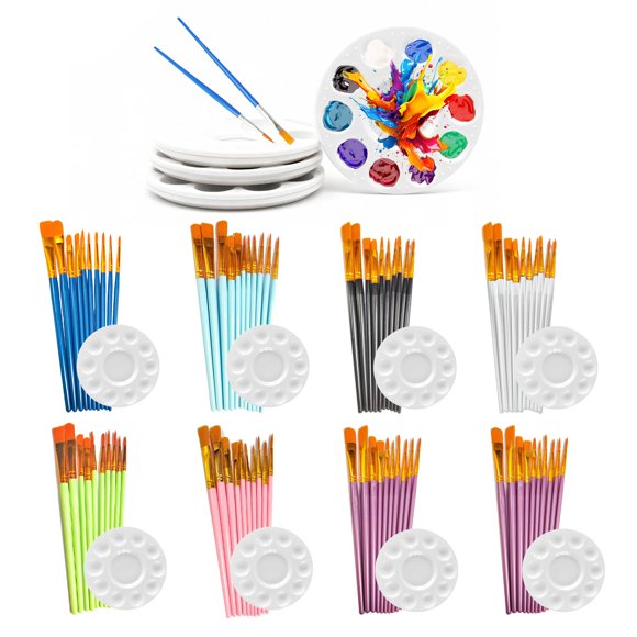 Juego de pinceles Odowalker 176 piezas con paletas redondas
