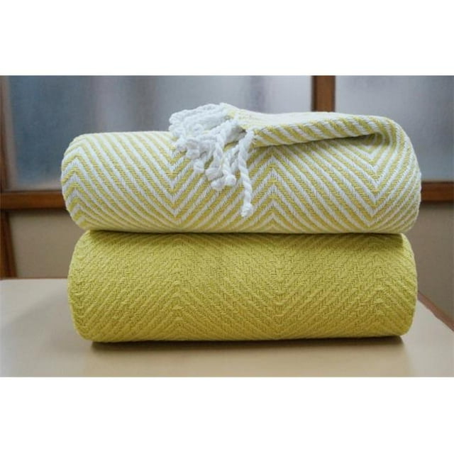 Affinity Linens HBTH100PCT-APL Doux 100 pour Cent Coton Jeter avec Main Nouée Franges-Pomme