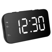 Noref Horloge de Chevet, Réveil avec Snooze, Réveil Numérique LED Horloge de Bureau Portable avec Snooze pour Chambre Voyage à la Maison