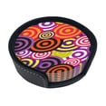 thumbnail image 2 of Marksman Objective Patterning Coasters With Leather Holder Set Of 6 Round Coasters for Home and Kitchen Decor, 2 of 7