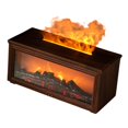 thumbnail image 2 of Humidificador difusor de aceites esenciales con chimenea realista, versátil y para la escasez de agua. Marrón oscuro, 2 of 9