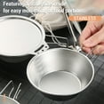 thumbnail image 4 of Ensemble de Batterie de Cuisine d'Extérieur Bol de Camping en Acier Inoxydable avec Passoire Cuillère Fourchette Cuillère Couvercle de Bol pour le Camping et la Randonnée, 4 of 7