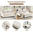 thumbnail image 3 of Aukfa Pull Out Sofa Bed, Convertible Loveseat Sleeper Sofa Couch with USB Port, Cup Holders and Swivel Phone Holder, Beige, 3 of 8