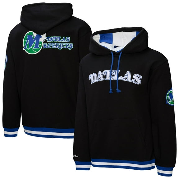 Men's Mitchell & Ness  Black Dallas Mavericks Hardwood Classics Nights Playmaker Fleece Hoodie