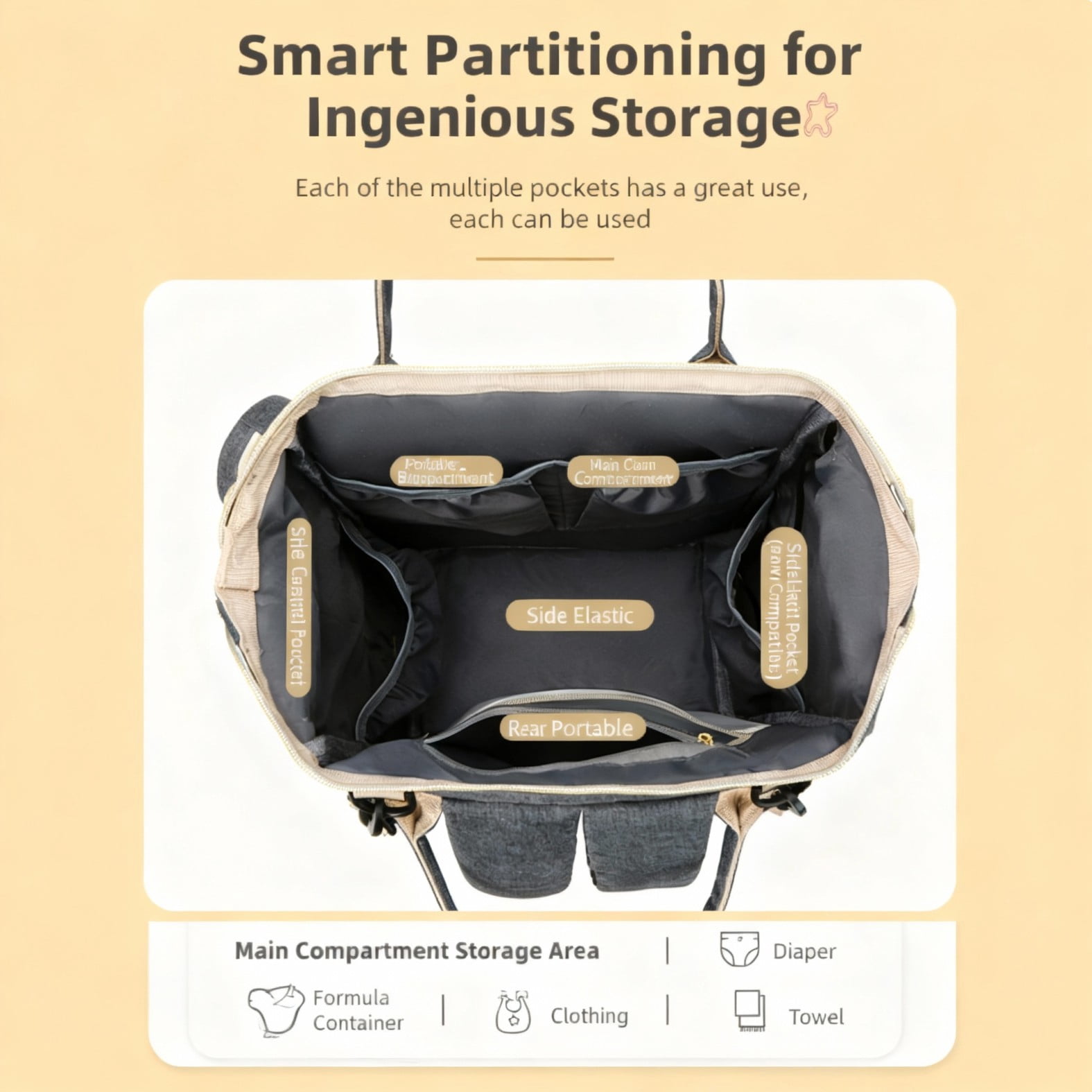 Diaper bag backpack, portable baby bag, baby essentials, built-in insulated pocket, 3-in-1 multi-functional travel diaper bag, includes a diaper changing pad, suitable for both boys and girls.