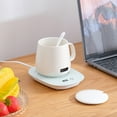thumbnail image 6 of Coffee Mug Warmer with Cup, USB Digital Display Smart Cup Warmer for Heating Coffee, Beverage, Milk, Tea and Hot Chocolate (White), 6 of 6