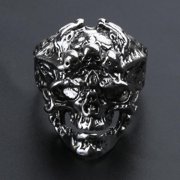 Aellinatey Skull Shaped Adjustable Rings Alloy Material Finger Rings Gift for Women Man