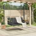 thumbnail image 3 of vidaXL Swing Bench Black 42.9"x24.4"x15.7" Poly Rattan, 3 of 8