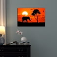 thumbnail image 2 of wall26 - African Savanna Sunset Canvas Wall Art - Elephant on African Savannah at Sunset - Gallery Wrap Modern Home Art | Ready to Hang - 32x48 inches, 2 of 3