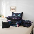 thumbnail image 5 of Manfei Chic Kitten Twin Bedding Sets 7pcs,Pink Floral Bedding Comforter Set 7pcs,Neon Diamond Sheet Sets For Girl Boys,Lightweight Bedroom Decor Reversible, 5 of 7