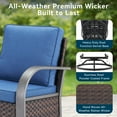 thumbnail image 5 of Unnifurnzi 5 Pieces Outdoor Patio Furniture Set-All Weather Wicker Outdoor Couch with Swivel Patio Chairs Wicker Patio Furniture for Deck Porch Garden Poolside Backyard-Brown/Blue, 5 of 7