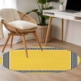 thumbnail image 4 of Yellow Traditional 3FT Round Area Rugs for Living Room Greek Key Meander Border Square Geometric Ultra-Thin Non-Slip Round Rugs Machine Washable Low Pile Circle Carpet for Bedroom Kitchen Nursery, 4 of 9