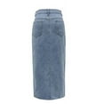 thumbnail image 4 of Summer Savings Clearance 2025! THDHVS Denim Skirt,Jean Skirts for Women Denim,Women's High Waisted Maxi Jean Skirt with Side Slit Casual Long Pencil Skirt Light Blue 2XL, 4 of 6