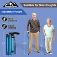 thumbnail image 2 of SupreGear Adjustable Folding Cane with T-Handle, 5 Height Levels, Blue, Stability Strap, 2 of 7