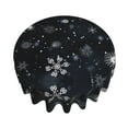 thumbnail image 3 of ZICANCN Round Table Cloths 60 Inch, White Snowflakes Table Cover Waterproof Washable Outdoor Picnic Tablecloth, 3 of 8