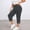 A438 Dark Gray, variant on Straight Leg Capri Pants for Women Elastic High Rise Joggers Stretchy Soft Knit Bottoms Side Slit Hem Yoga Workout Activewear