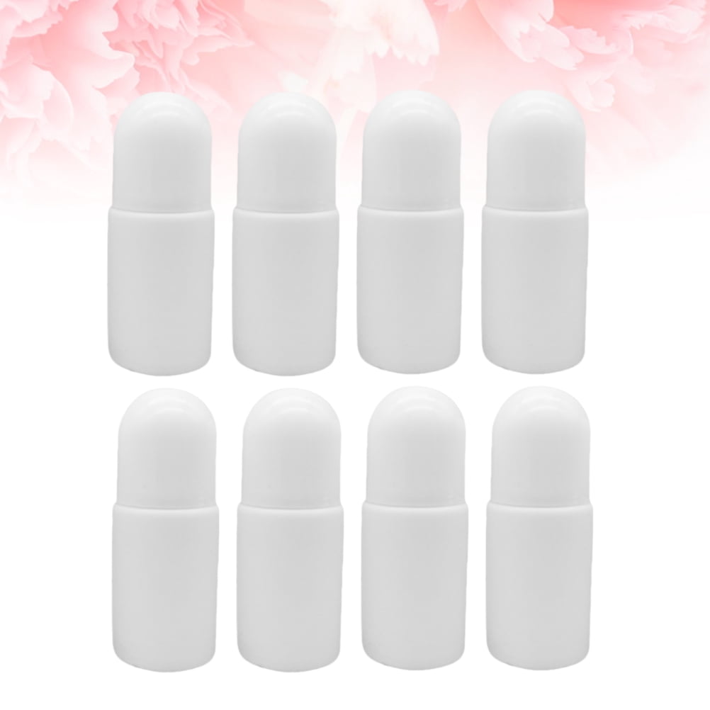 48 pcs  50ML Plastic Roller Bottles for Essential Oils Empty Refillable Roll on Bottles Reusable Leak-Proof DIY Deodorant Containers with Plastic Roller Ball(White)