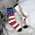 thumbnail image 7 of Women'S Novelty Funny Crew Socks Men'S Baseball Lace Flag Design Socks, 7 of 7