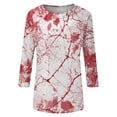 thumbnail image 5 of Womens Fall Shirts Halloween Crew Neck 3/4 Length Sleeve Pumpkin T-Shirts Thanksgiving Graphic Tee Tops, 5 of 7