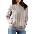 thumbnail image 1 of Jess por Meiko Suéter de Mujer Oversized de Mangas Largas Casual de Punto Trenzado con Capucha S Gris Fosil, 1 of 7