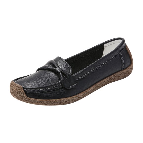 Xfvqtps Womens Slip on Loafers Comfortable Breathable Flat Shoes for Women with Cushioned Insole Casual Closed Toe Shoes Black