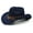 DEEP BLUE, variant on Western Cowboy Top Hat With Curled Eaves Retro Riding Hat Men's And Women's Woolen Felt Hat Jazz Hat Sunshade HatSunshade Hat