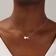thumbnail image 3 of Turandoss 14K White Gold Plated Dainty Heart Necklace for Women Bubble Tiny Initial A-Z Kids Jewelry Trend Unique Birthday Gifts for Women Teen Toddler Girls, 3 of 9