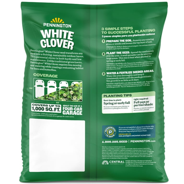 Pennington Durana White Clover Seed, 2lb - Walmart.com