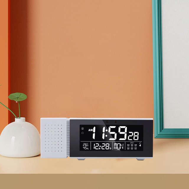 Moderno reloj despertador para habitaciones, número de LCD simple Número de digital, Dimmer, Reloj de noche USB para Baoblaze Radio reloj despertador