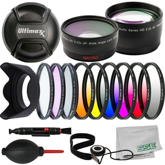 Ultimaxx UM-WA4358FB2 Multipurpose Lens Filter with Accessories, Black