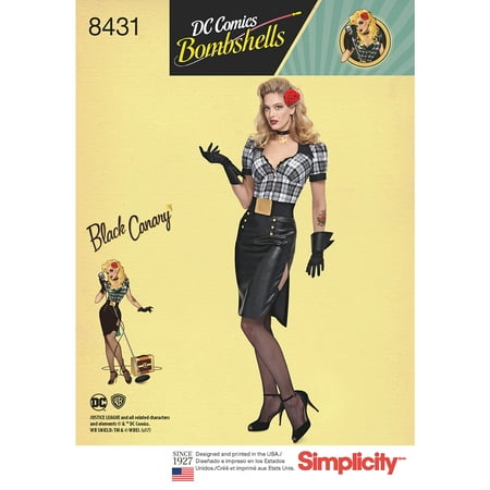 Simplicity Misses' Size 6-14 DC Black Canary Costume Pattern, 1 Each