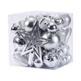 thumbnail image 1 of Injueey Paquete de 45 bolas de Navidad Set DIY Tree Party Festival Atmósferas Colgante de Navidad Reutilizable Decoración de fotografía al aire libre Kits de decoración para fiestas Plata Injueey HA065297-08B, 1 of 6