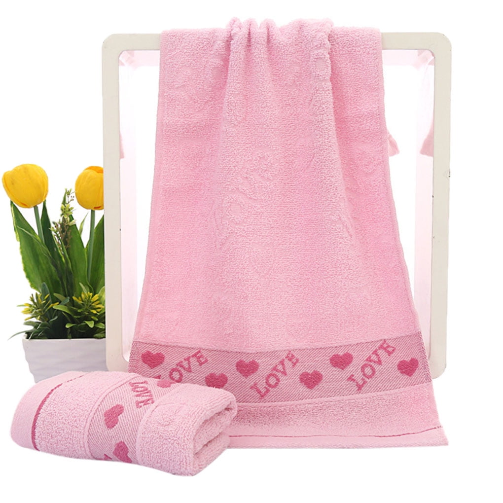 Thinsont Love Jacquard Cotton Bath Towel Solid Color Towels Bath Sheet