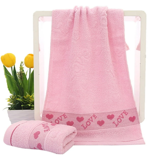 Billuyoard 2019 algodón LOVE melocotón corazón cara toalla baño cara absorbente paño de secado Toallas y Paños Rosado Billuyoard JJ7026-03