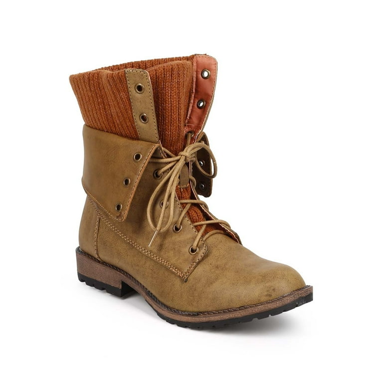 Womens sweater cuff ankle boots sale