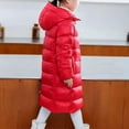 thumbnail image 5 of IVEYRTF Kids Waterproof and Windproof Winter Hooded Down Jacket Full Zipper Warm Long Sleeve Coat Long Outerwear for Children Boys Girls Cold Weather(Red,7-8 Years), 5 of 8