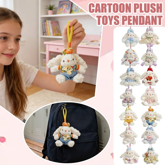 Cute Easter Floppy Ear Rabbit Plush Bag Charm Pendant,4.72" Lop-eared Plush Bag Charm,Backpack Pendant,Small Stuffed Animal,Keychain,Perfect As A Birthday Gift For Girls.A