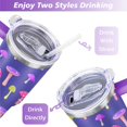 thumbnail image 5 of 40oz Spring Forest Mushroom Stainless Steel Flip Straw Tumbler Spill Proof Travel Cup Double Wall Vacuum Insulated Coffee Mug with Top Handle, 5 of 6