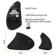 iNova 2.4G Wireless Vertical Mouse Ergonomic Optical Mice With 6 Buttons 3 Adjustable DPI 800/1200/1600 Levels for Laptop PC Computer