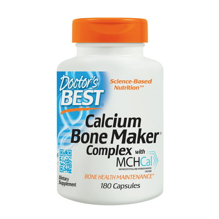 Doctor's Best Calcium Bone Maker Complex with MCHCal, Non-GMO, Gluten Free, Soy Free, 180 (Best Calcium For Osteopenia)