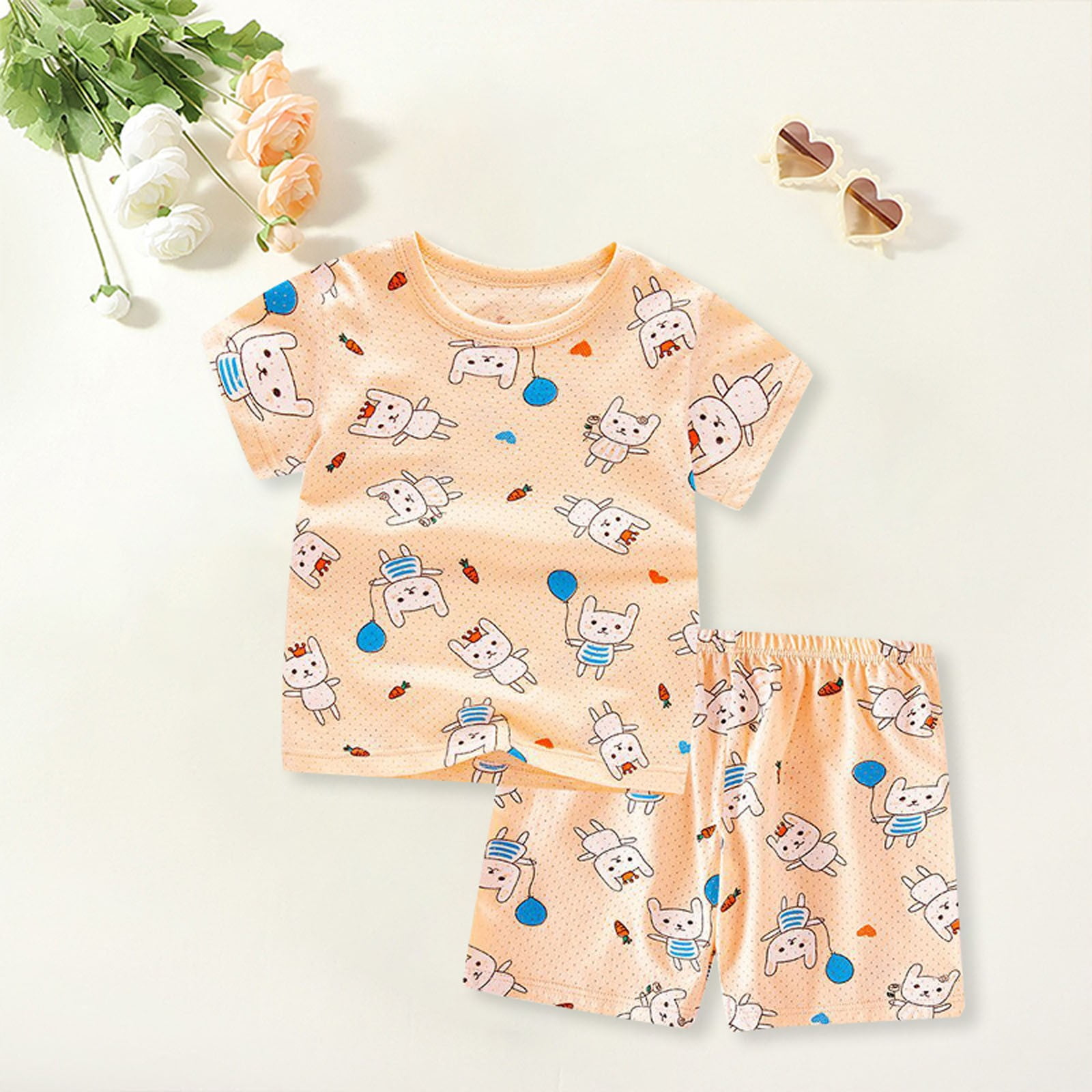 Big Kid Boys Clothes Mismatch Day Outfits Toddler Kids Baby Boys Suit Tracksuit Short Sleeve Indoor Short Sleeve Suit Summer Cartoon Kid Clothing G 3 4 Years Walmart