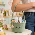 thumbnail image 5 of Eaeaster Egg Baskets For Kids Bunny Basket With Folded Ears Easter Bag Buckets Hunting Gifts For Boys And Girls Home Textile Storage Green 9.1"X5.5", 5 of 5